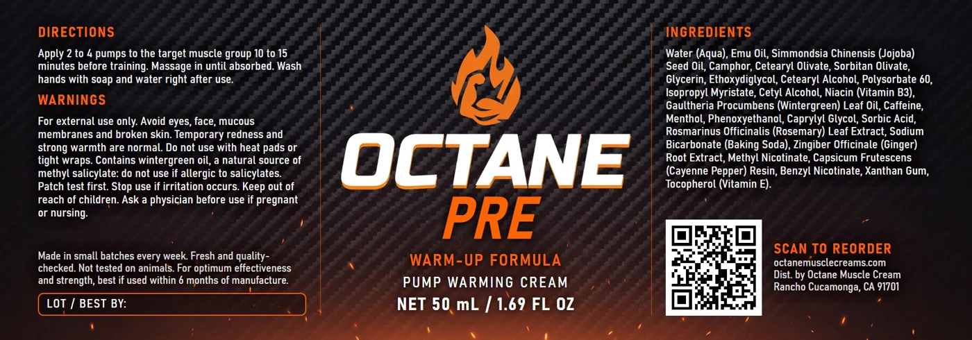 Show picture 4: OCTANE Pre bottle label